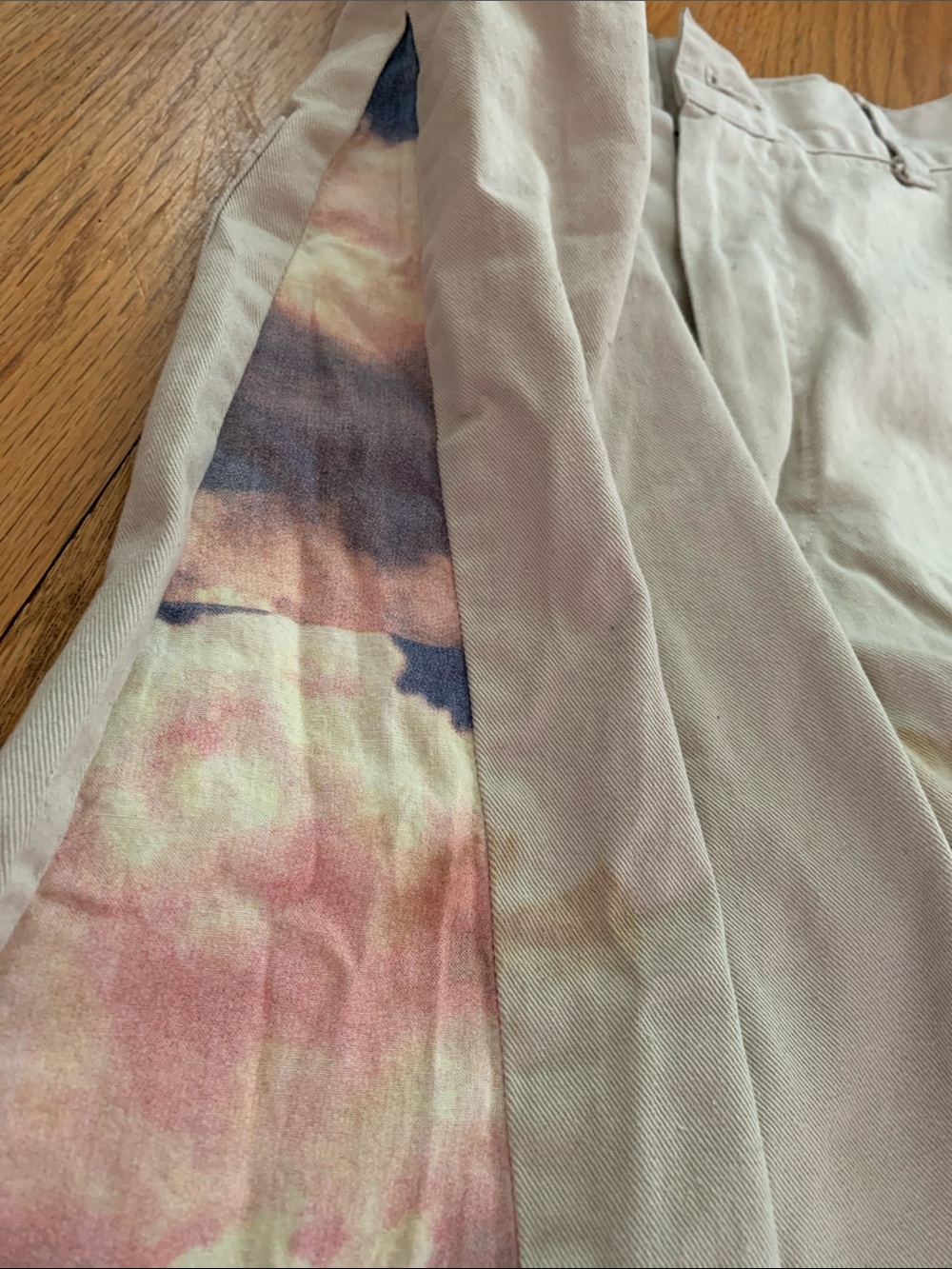 Vintage 1997 Auraze for Beau Baker Wide Leg Panel Rave Pants Cloud Print - Picture 15 of 16